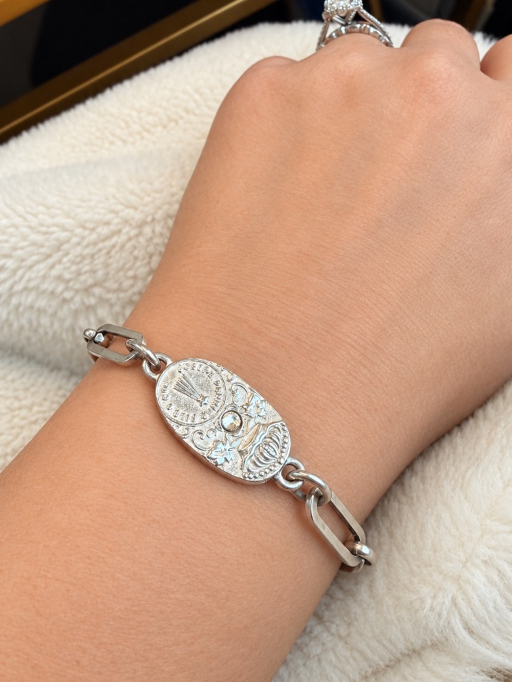 French Kande Silver Paperclip Chain Bracelet